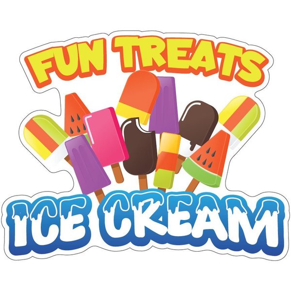 Signmission Fun Treats Ice CreamConcession Stand Food Truck Sticker, 8" x 4.5", D-DC-8 Fun Treats Ice Cream19 D-DC-8 Fun Treats Ice Cream19